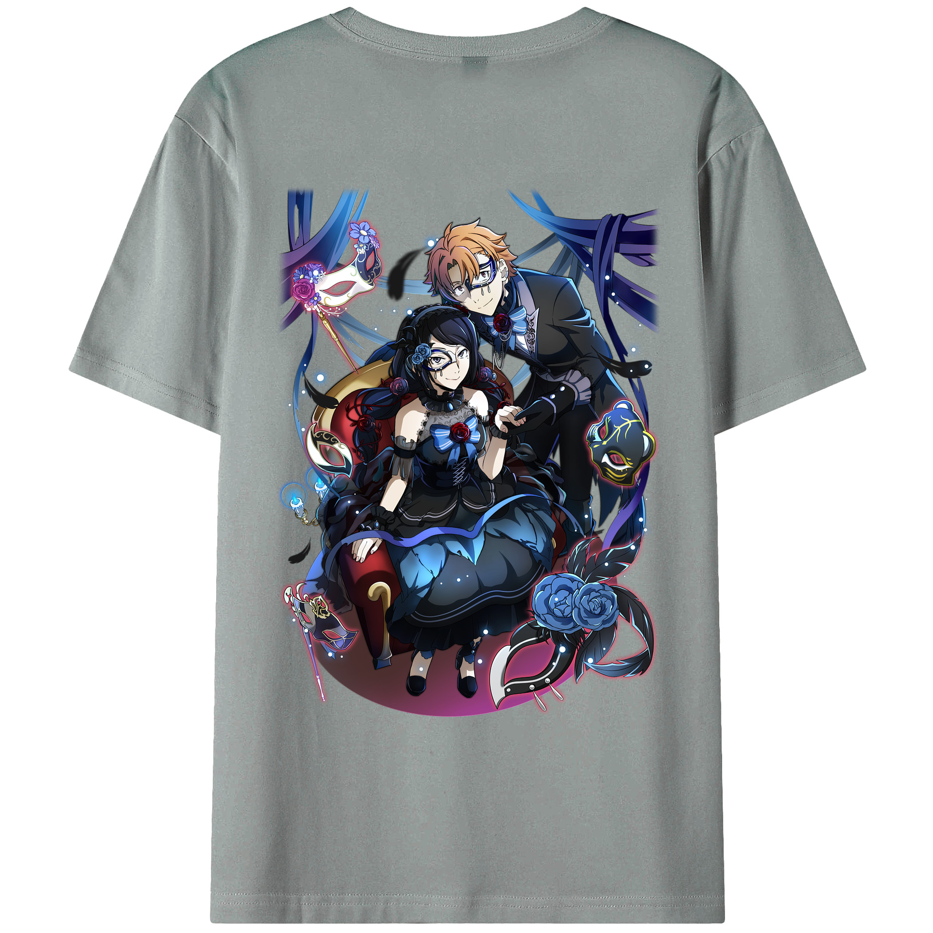（画像用） 文豪ストレイドッグス Bungo Stray Dogs 綿100％ メンズ半袖Tシャツ（バックプリント） 通気性